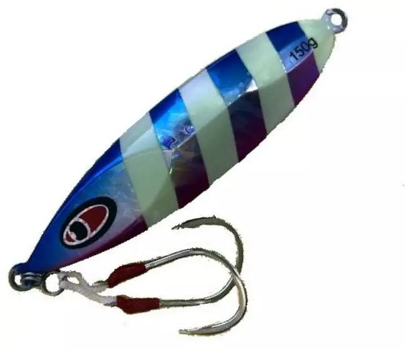 TODD EXPLORER JIG LURE 150g - Blue Pink Zebra Glow 1 TODD EXPLORER JIG LURE 150g - Blue Pink Zebra Glow