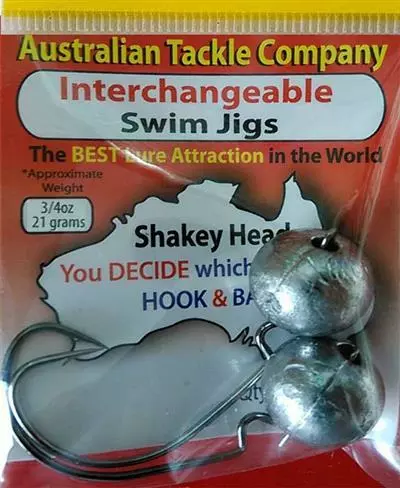 AUSSIE TACKLE INTERCHANGEABLE SWIM JIGS 1oz - 28g 1 AUSSIE TACKLE INTERCHANGEABLE SWIM JIGS 1oz - 28g
